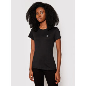 Calvin Klein dámské černé tričko Embroidery - L (BAE)